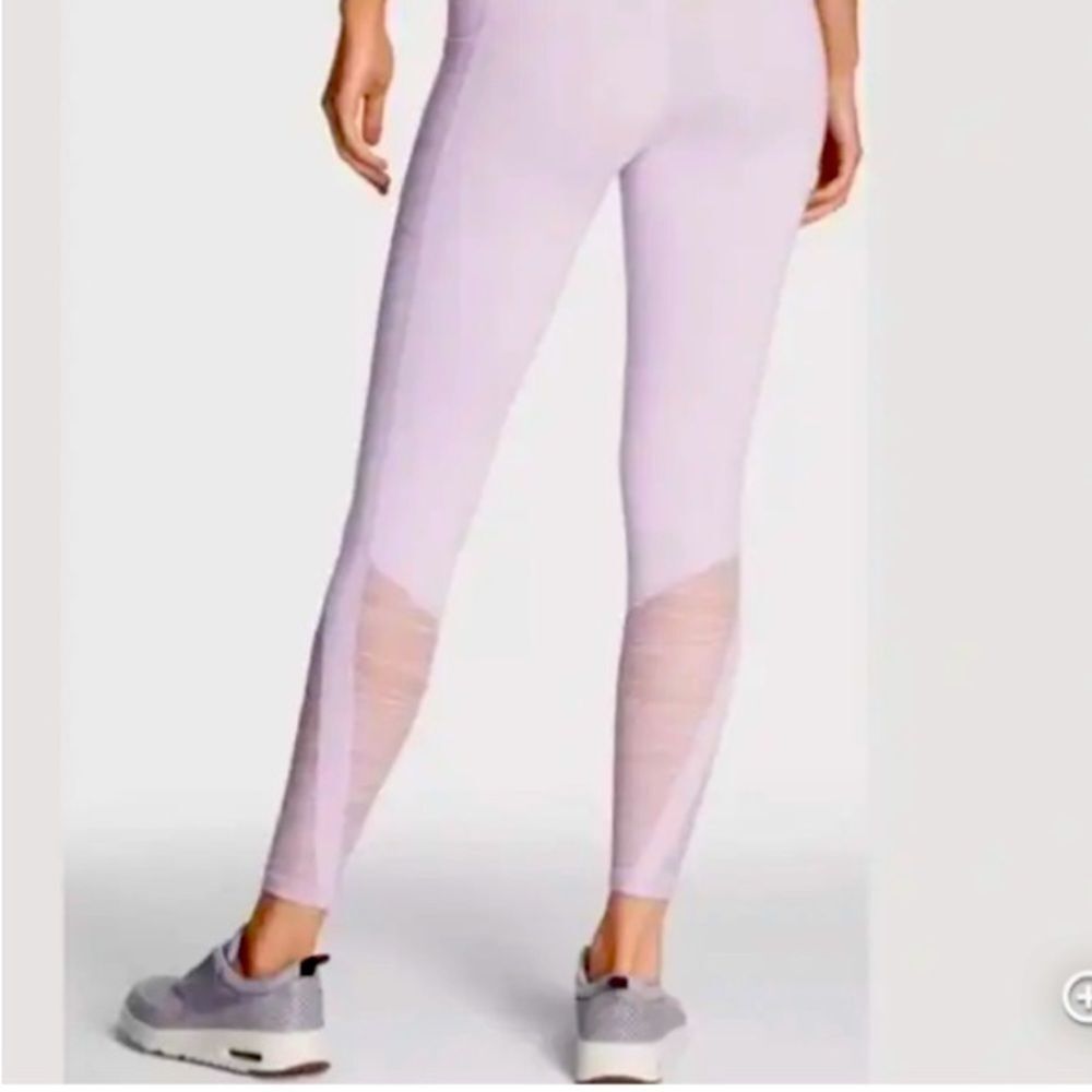 Victoria Sport Knockout Lilac Leggings with Mesh Lace Inserts & Pockets Size S